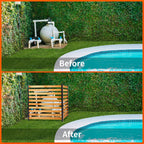 svarog 3 panels outdoor privacy screen fence panels,wood, side view