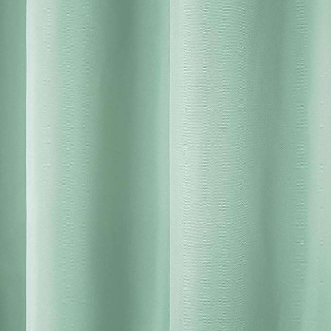 TOWN & COUNTRY BASICS Cabana Solid Heavyweight Indoor Outdoor Curtains, Light Filtering Opacity with Grommet Top, Water Repellent, 2-Pack Set, 54"x120", Seafoam