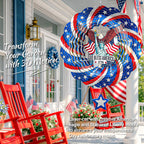 250th USA Anniversary 12 Inch Wind Spinner Patriotic Decoration | Patriotic Outdoor Garden Decor with Statue of Liberty Design, Stainless Steel Yard Art for Outdoor & Indoor, Gift for Men
