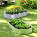 Galvanized Raised Garden Bed, 6x3x1 FT Thickening Planter Boxes Outdoor, Raised Beds for Gardening, Easy Assembly Large Garden Bed for Vegetables, Fruits, Flowers (2-Pack)