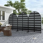 Casaphoria 72" H x 47" W Arched Metal Privacy Screen - Elegant Freestanding Outdoor Screen for Deck, Patio & Balcony - Versatile Decorative Privacy Panels for Home & Garden Use (Black-Harold)