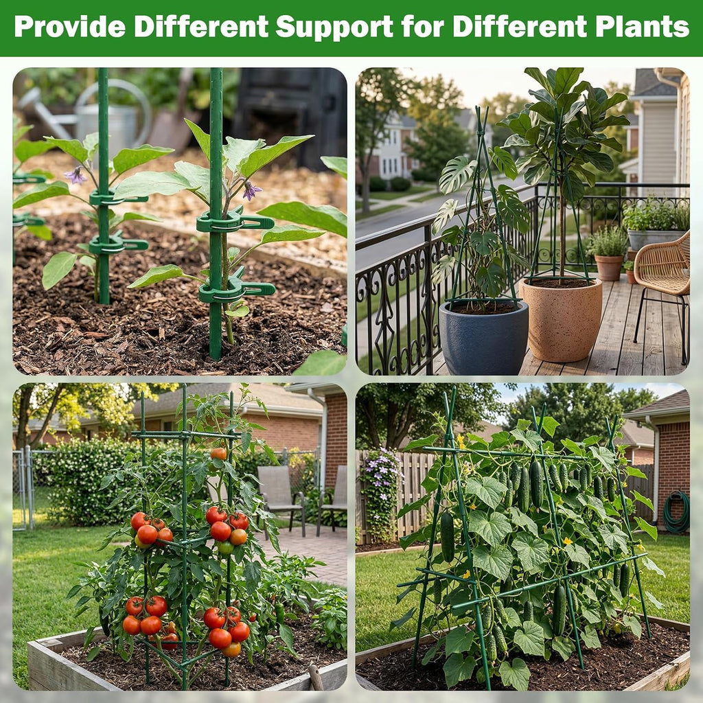 garden stakes 20 pack, 16 inch plastic coated, front angle view