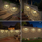 Solar Fence Lights 6 Pack Solar Deck Lights Waterproof LED Step Wall Outdoor Decorations Warm Yellow Decorative Lighting for Garden Backyard Yard Decor (Gold)
