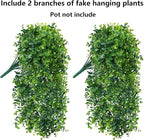 Faux Outdoor Plants Fake Hanging Plants for Outdoors Outside Decorations, 2 Pcs White Faux Eucalyptus Vines Realistic UV Resistant Artificial Greenery for Planters Porch Garden Yard Front Door Patio