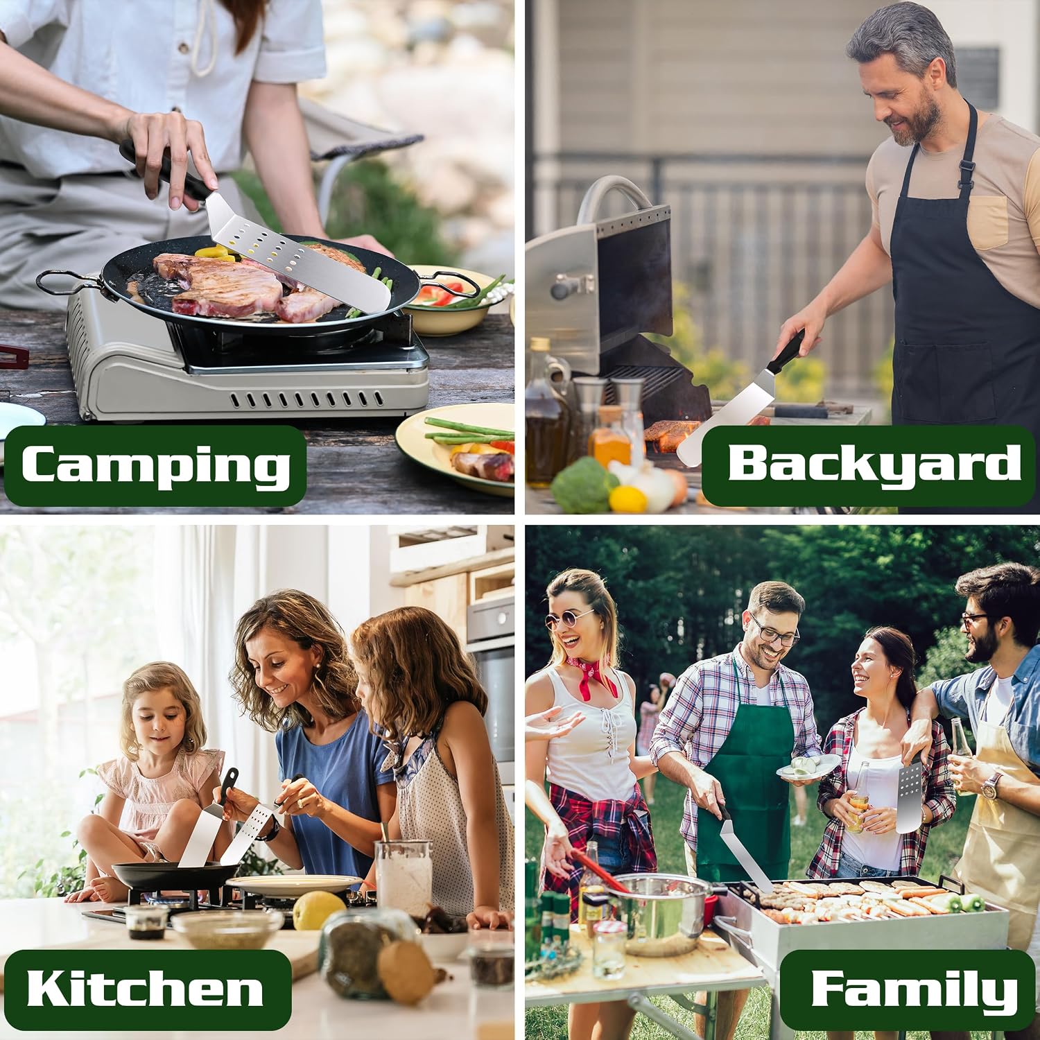 120 Pcs Griddle Accessories Kit, Perfect Hibachi Flat Top Grill Tools for Blackstone and Camp Chef, Enlarged Beefed-up Grill Spatula Gift Set with Basting Cover, Burger Press for Outdoor BBQ.