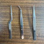 Stainless Steel Tweezers Set for Small Gardening and Kitchen, Multi-Purpose Tools Silver Tweezers (3Pcs, 6.22Inches / 6.33Inches / 6.4Inches)