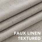 H.VERSAILTEX Linen Blackout Curtains 63 Inches Long 100% Absolutely Blackout Thermal Insulated Textured Linen Look Curtain Draperies Anti-Rust Grommet, Energy Saving with White Liner, 2 Panels, Stone
