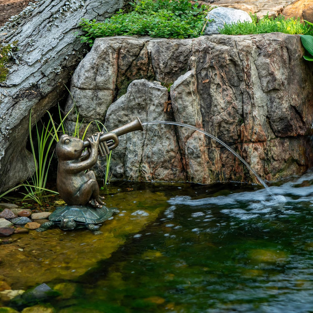 Aquascape Jazz Frog Spitter Fountain for Pond and Garden, 78374