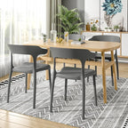 VECELO 4 Pack Plastic Stacking Chairs, Stackable Dining Chairs for Kitchen Restaurant Patio, Portable Indoor Outdoor Use, No Assembly Required, Gray