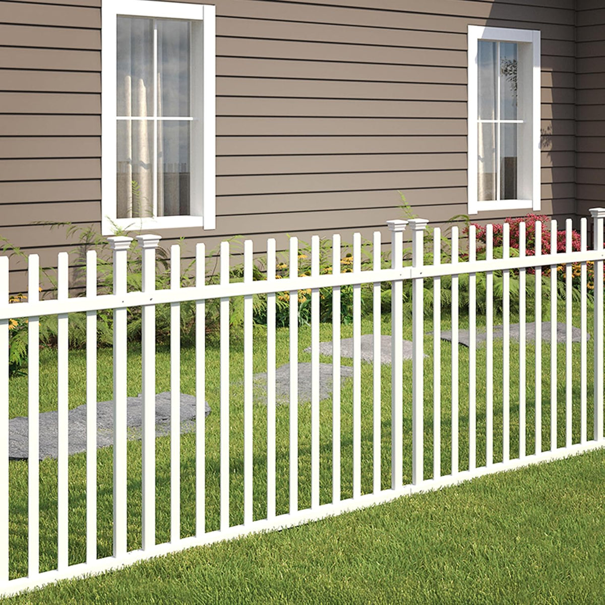 zippity burbank picket fence panels, white vinyl diy, main product view