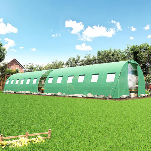 amerlife 44x10 ft green walk-in tunnel greenhouse with, main product view