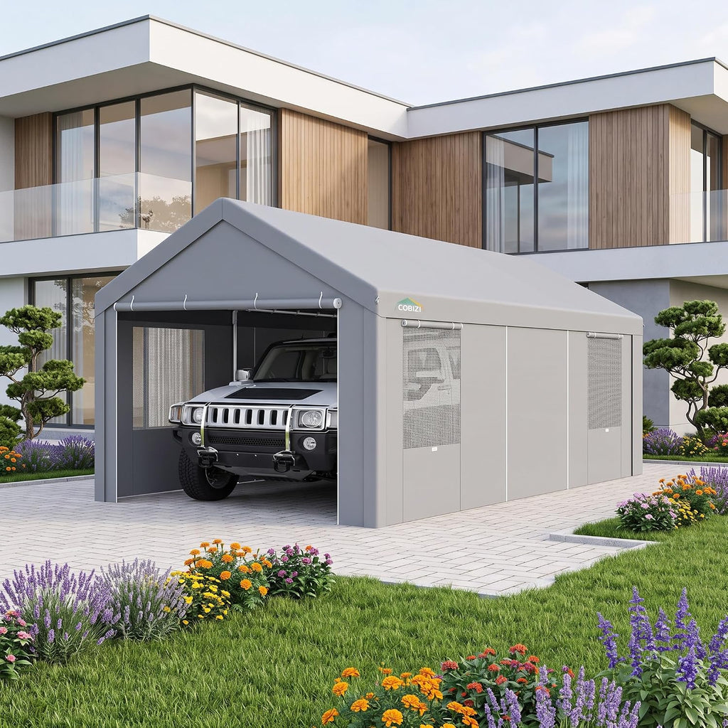 cobizi 12x20 ft heavy duty carport with galvanized, main product view