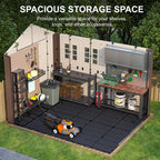 8x10 ft outdoor storage shed with floor, large, side view