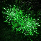 JJGoo Solar Firework Lights, 2 Pack 120 LEDs 2 Lighting Modes Solar Garden Lights Outdoor Waterproof for Yard Patio Walkway Pathway Party Wedding Christmas Decorative - Green