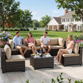 leveleve 7 pieces outdoor patio furniture sets,rattan conversation, main product view