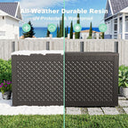 110 Gallon Resin Deck Box, Lockable Patio Outdoor Storage Box for Furniture, Garden Tools and Tools Storage, Waterproof Outside Storage Boxes - Patterned black