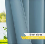 NICETOWN Canvas Outdoor Waterproof Patio Curtains 2 Pieces, Rustproof Grommets UV Blocking Vertical Drapes Keep Sun & Rain Out Dustproof for Porch/Pergola, Teal, W55 x L84