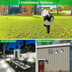 Solar Spot Lights Outdoor, 3-in-1 Garden Spotlights IP65 Waterproof 9.8ft Cable, 5W 4000mAh Separated Solar Panel, Auto On/Off for Tree Patio Yard Driveway Pathway Pool(Cold White 6000K)