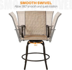 Yaheetech Patio Swivel Barstools Outdoor Chairs Set of 4, High Bistro Stools Outdoor Furniture, All-Weather Patio Stools for Outside, Beach, Lawn, Poolside and Garden, Brown