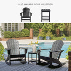 Signature Design by Ashley Adirondack Patio Rocking Chair, Black | All-weather HDPE rocking chair, Durable weather resistant material, 250 lb capacity, Built-in cup holder, Sundown Treasure