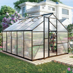 10 ft outdoor polycarbonate greenhouse, dark gray, main product view