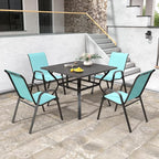 Patio Chairs Set of 6, Stackable Outdoor Dining Chairs for All Weather Textilene Fabric & Metal Frame, Outdoor Chairs Set for Backyard Deck Garden