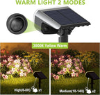 DAMINY Solar Spotlights Waterproof IP65,Auto On/Off,3000K 2 Lighting Modes Solar spot Lights for Garden,Pathway,Yard,Landscape-4 Pack