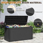 Outdoor Storage Box, Resin Deck Boxes Indoor and outdoor, Waterproof Storage Box Lockable Lid (Black,100 Gallon)
