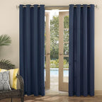 Sun Zero Marina Indoor/Outdoor UV Protectant Energy Efficient Grommet Curtain Panel, 54" x 95", Navy Blue
