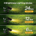 Linkind Solar Lights Outdoor Waterproof IP65, StarRay Dusk-to-Dawn Outdoor Solar Lights, 3 Lighting Modes Solar Spot Lights Outdoor for Garden, Yard, Landscape (Warm White, 6 Pack)