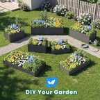 Quictent Galvanized Raised Garden Bed 4x3x1 Ft Metal Planter Box for Vegetables Bottomless for Backyard Dark Grey 2PCS