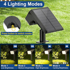 LANSOW Solar Spot Lights Outdoor Waterproof IP67, (2 Pack/90 LED/4 Modes) Solar Landscape Spotlights, 2-in-1 Solar Powered Flood Lights for Yard Garden Pathway Outside Tree, Auto ON/Off(Warm White)
