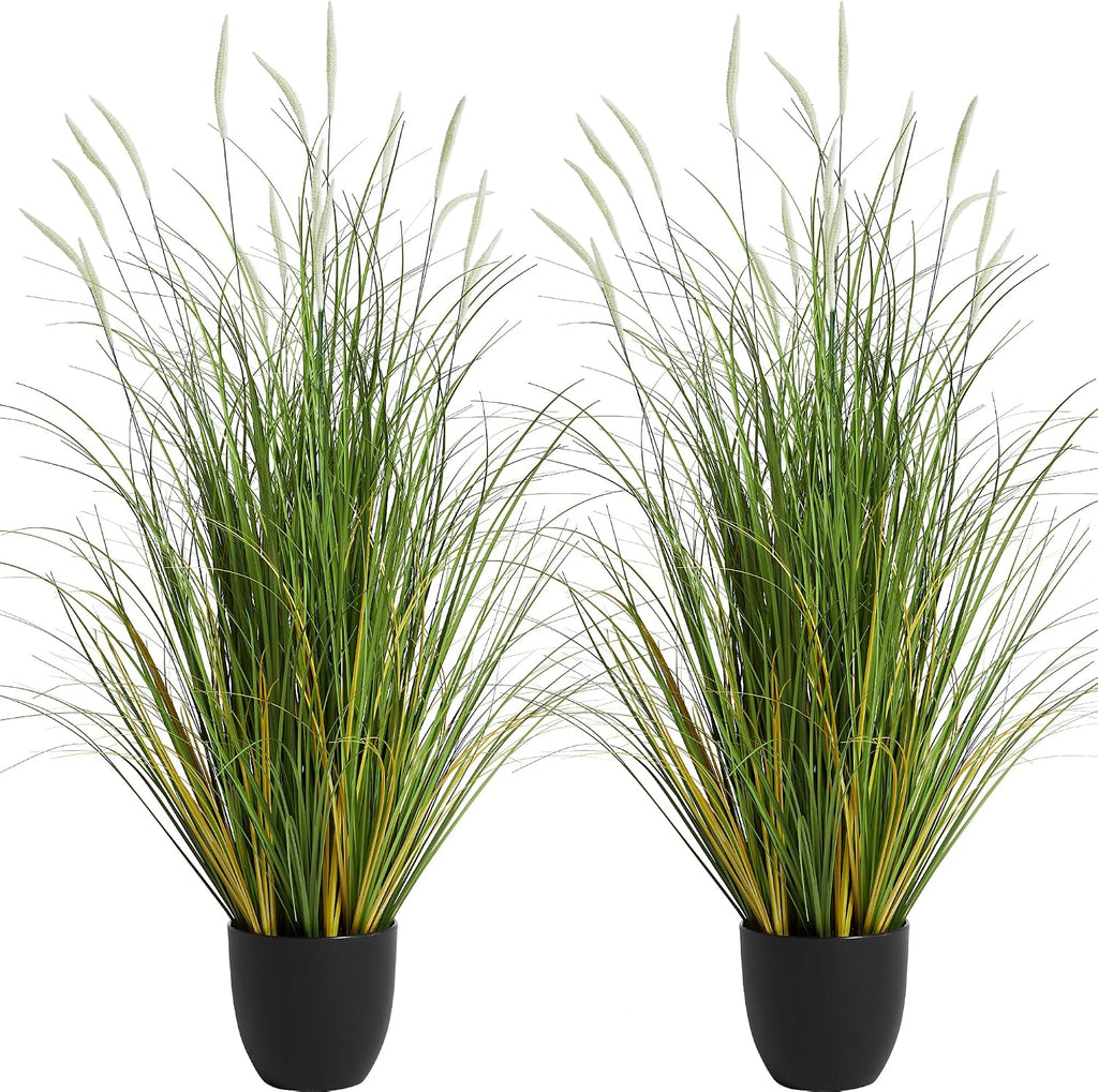 3ft 2-pack artificial cattail reed grass, 35in artificial, main product view