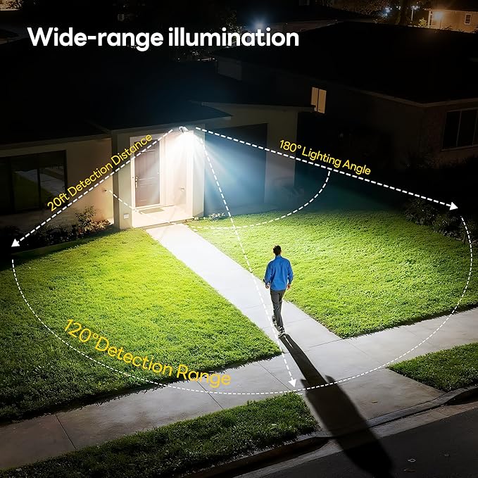 Rechargeable Battery Operated Motion Sensor Light,4000mAh Battery Powered Spotlight 600 Lumen Outdoor IP65 Waterproof for Porch,Yard,Wall,Garden