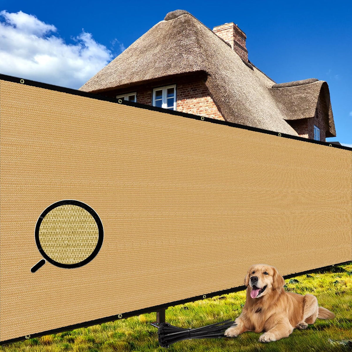 shade&beyond 6' x 50' fence privacy screen heavy, main product view