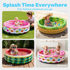 3 Pack 45" X 10" Inflatable Kiddie Pools, Watermelon & Pineapple & Cupcake Swimming Pool for Kids Seasonal Merriment, Indoor&Outdoor Water Pool Baby Swimming Pool Pit Ball Pool