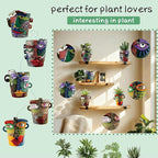 Picasso Abstract Face Flower Pot,Unique Resin Crafted Planter with Drainage Holes,Interesting Colorful Planter with Human face,for Indoor and Outdoor Botanical Home décor (Retro)