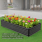 12x2x1.5FT Galvanized Raised Garden Bed,Vegetable Boxes-Rectangle Metal Flower Box,Large Planter Raised Beds Outdoor Garden for Planting,Fruit,Herb-Black