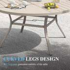VICLLAX Patio Table and Chair Set of 10, All Weather Metal Round Outdoor Dining Furniture Set-59.9" Round Outdoor Table and Chairs, Sandshell Tabletop