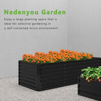 4x2x2FT Galvanized Raised Garden Bed,Planter Raised Beds-Metal Garden Box,Large Plant for Outdoor Planting, Vegetables Bed，Flower,herb-Black