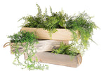 20" Rectangular Rustic Wood Planter with Handle and Plastic Liner l Rustic Barn Wood l Country Style, Home and Wedding Decorations, Garden Ornaments (20x4 w Handle Set of 2, Natural)