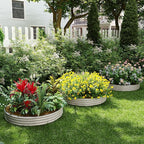 Galvanized Metal Planter Raised Garden Bed Kit for Gardening Outdoor Garden Box Raised Flower Bed 2PC Gray 4X2X1FT
