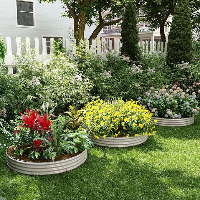 Galvanized Metal Planter Raised Garden Bed Kit for Gardening Outdoor Garden Box Raised Flower Bed 2PC Gray 4X2X1FT