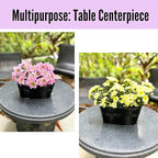 LaLaGreen Outdoor Rail Planter (11.8 Inch, 4 Pack) Black Metal Iron Hanging Flower Pots Deck Railings Fence Buckets Modern Countryside Boho Style Wall Mount Window Box Plant Holder Hooks Porch Decor