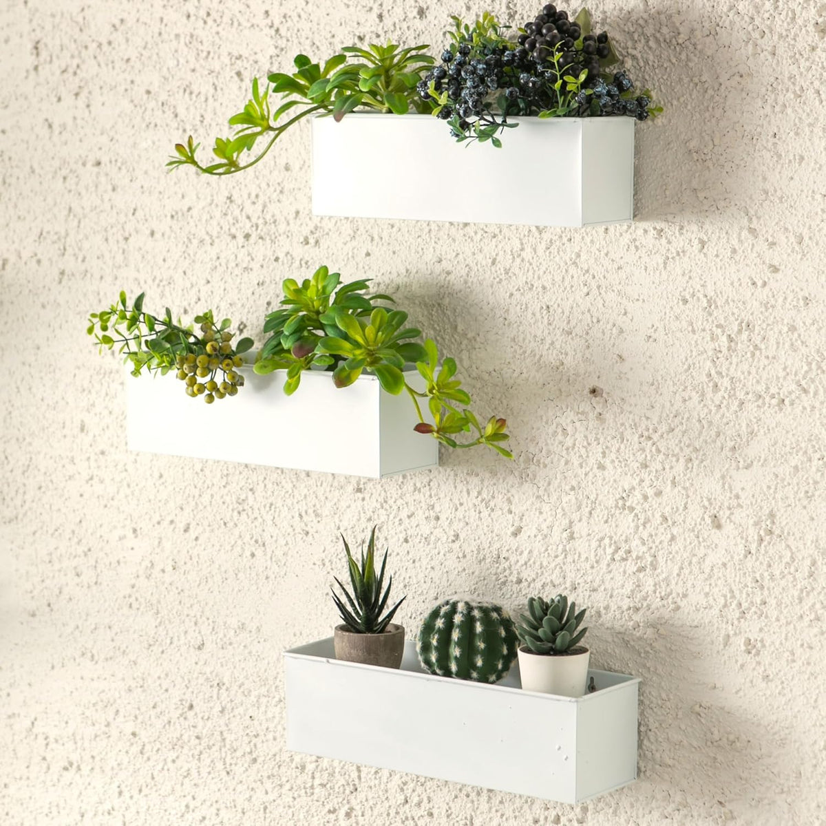 lalagreen wall planter (16 in, 3 pack) white, main product view