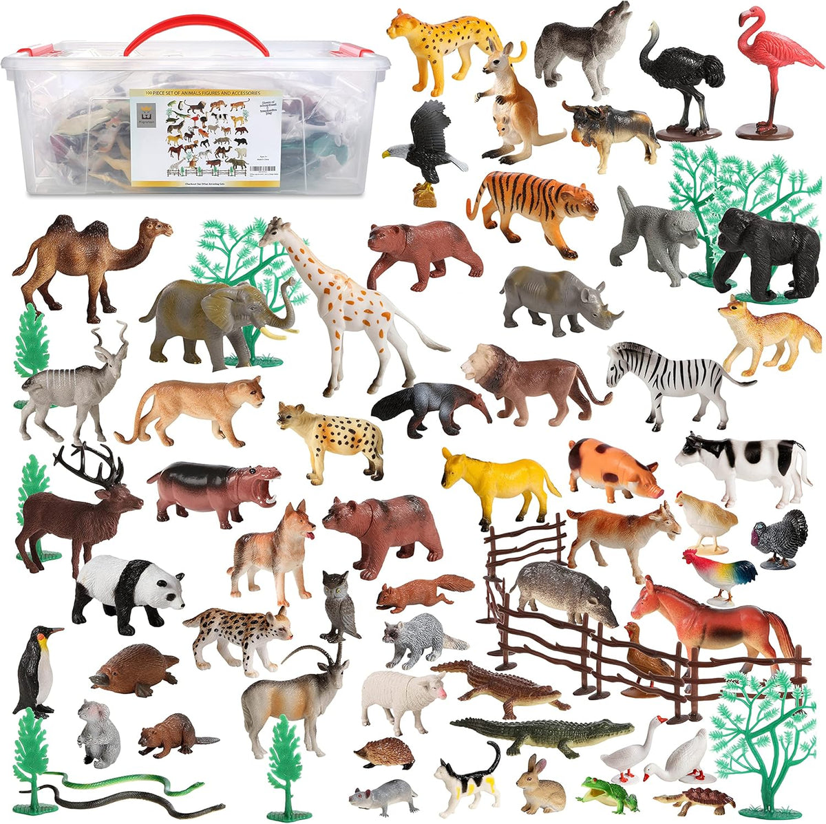 100piece set of animals figures & accessories, main product view