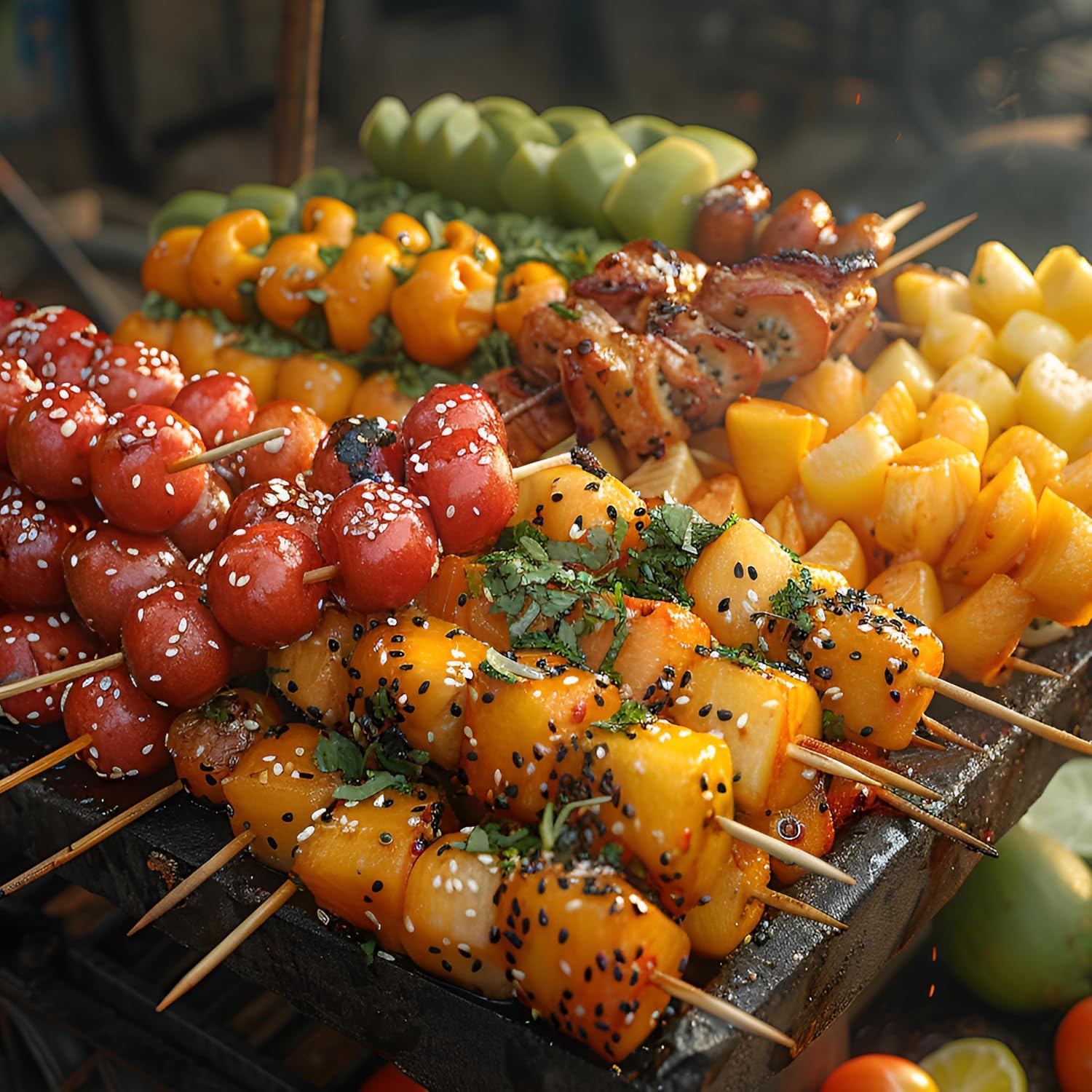 Bamboo Skewers 12 Inch Wooden Skewers Sticks for Grilling, BBQ, Shish Kabob, Fruit, Yakitori. More Size Choices 8"/10", 100 PCS (12inch X Φ3mm)