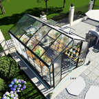amerlife 8x12x7ft polycarbonate greenhouse, walk in greenhouse with shown in use