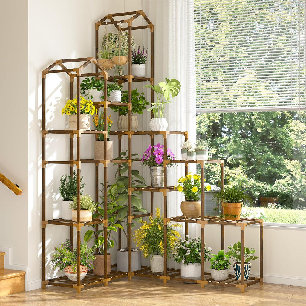 enhomee 73.6" tall plant stand, wood shelf for on a desk or shelf