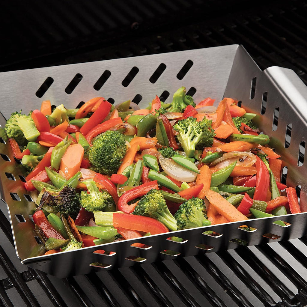 Cuisinart CGWM-019 Stainless Steel BBQ Wok - Grilling Basket with Built-in Handles